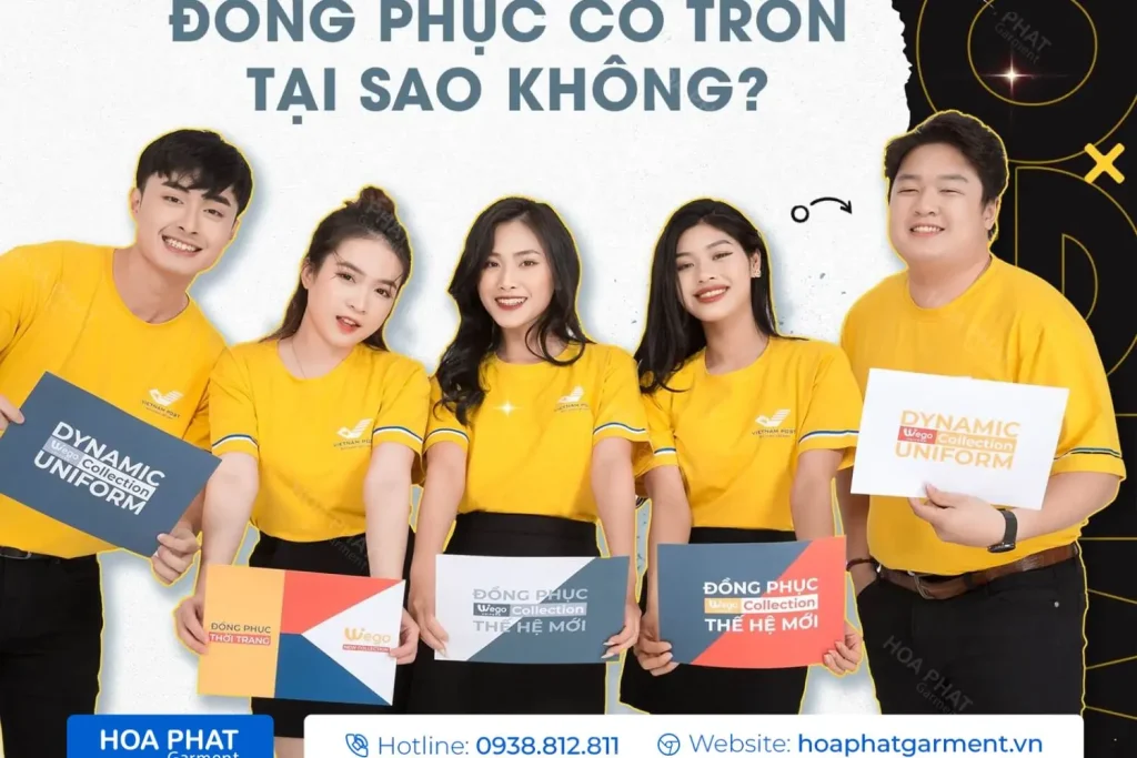 Áo thun đồng phục cổ tròn giúp doanh nghiệp tăng nhận diện thương hiệu.