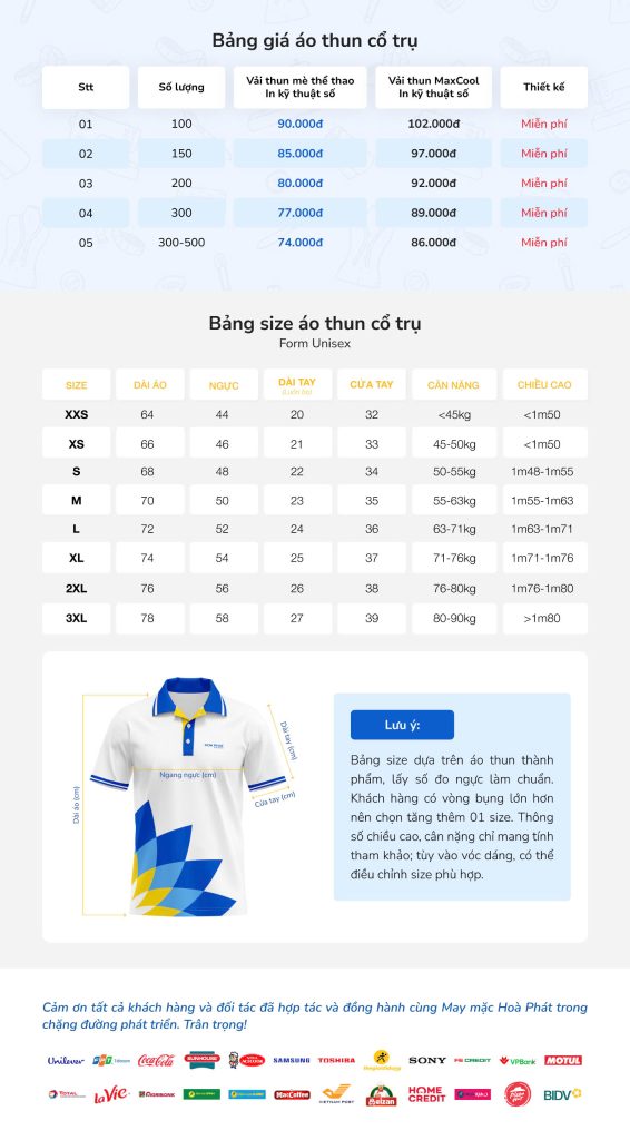 Bảng giá may đồng phục công sở tiết kiệm chi phí và đảm bảo chất lượng tại Hoà Phát: