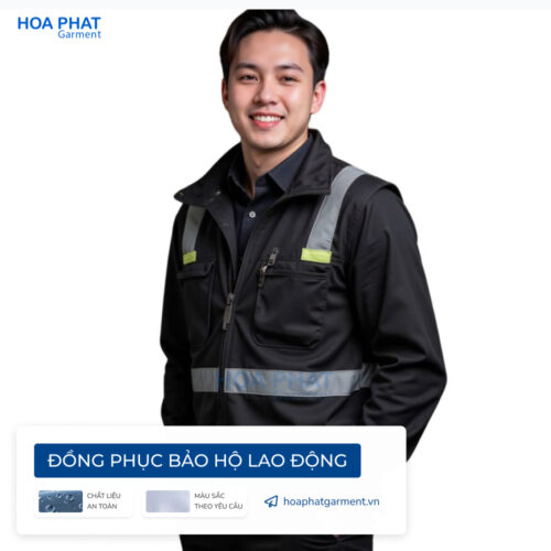 đồng phục bảo hộ lao động nam màu đen