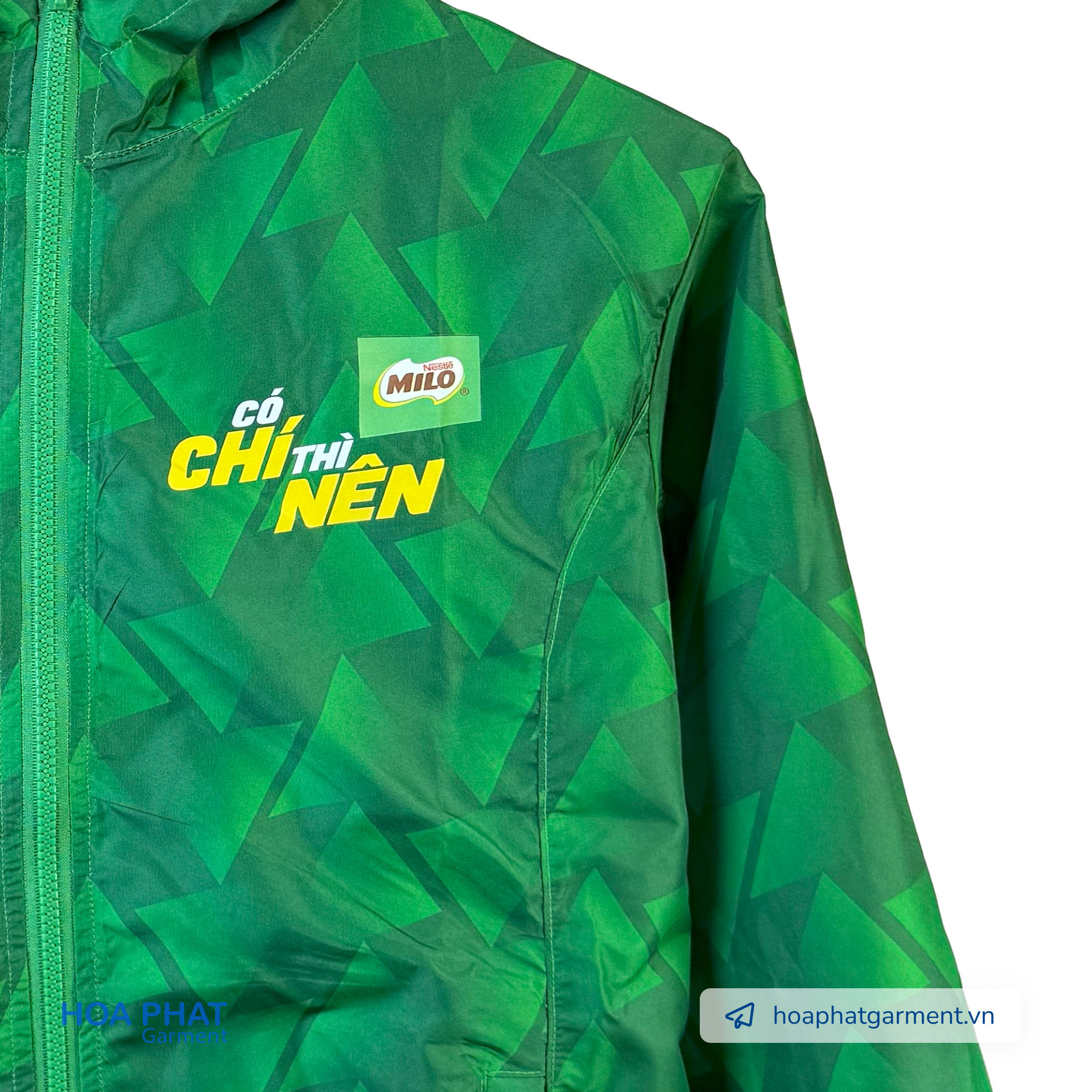dự án áo gió đồng phục milo